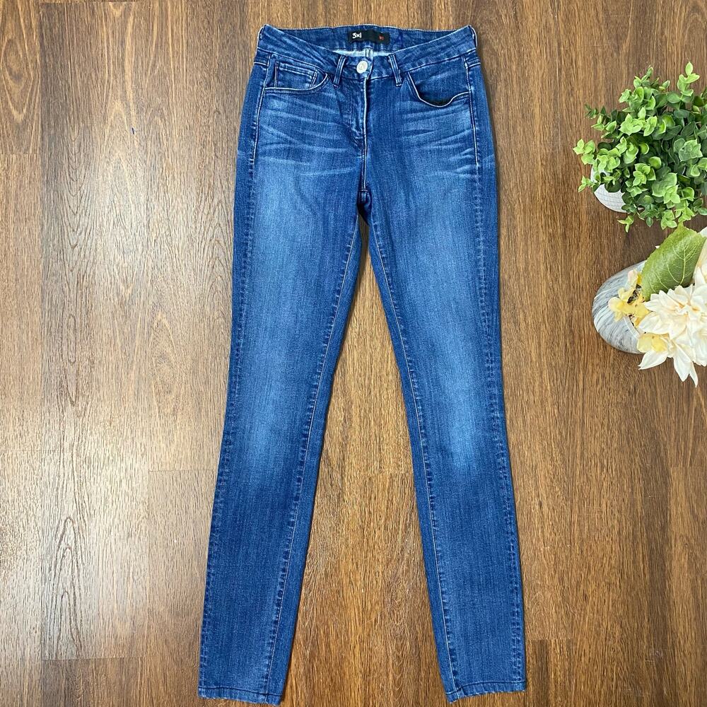 3x1 Denim W2 Stretch Skinny Blue Jeans Size 25